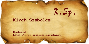 Kirch Szabolcs névjegykártya